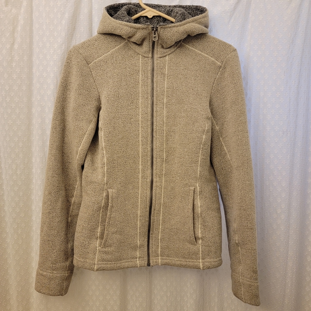 Kuhl Stella Gray Beige Alfpaca Fleece Hoodie Jacket Women's Size Small